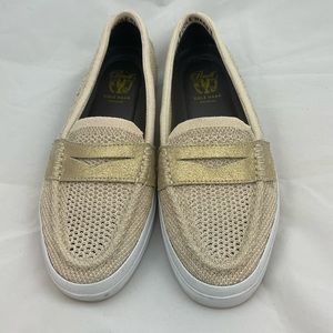 Cole Haan Loafer Shoes Tan Sparkle Slip Ons!
